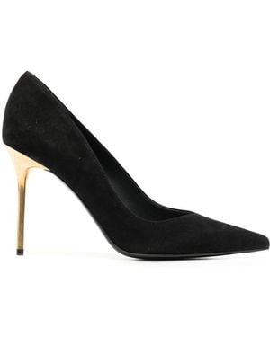 Balmain Tone Leather Pointed Court Shoes - Black