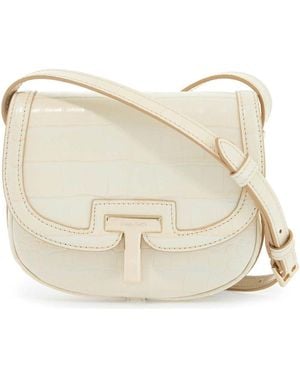 Tom Ford Mini Shoulder Bag Crocodile Ivory With Adjustable Strap - Natural