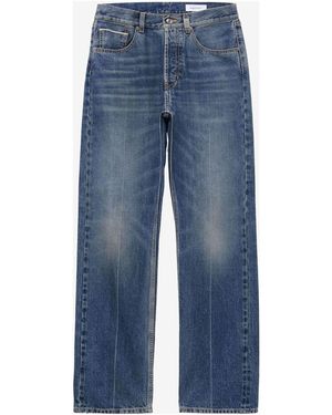 Alexander McQueen Metal Skull Plaque Straight Leg Jeans - Blue