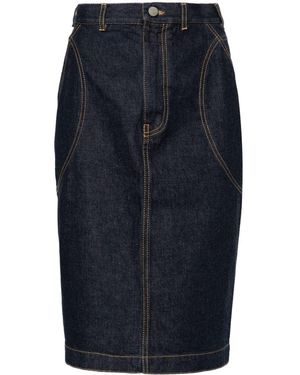 Alaïa Denim Pencil Skirt - Blue