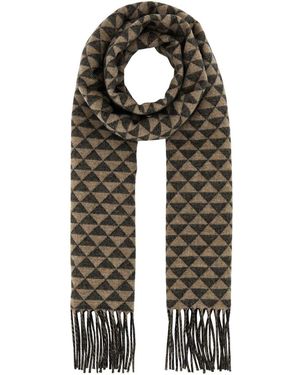 Prada Embroidered Cashmere Blend Scarf in Blue | Lyst