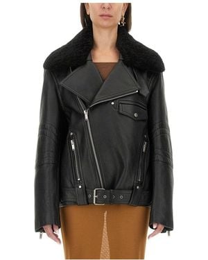 Saint Laurent Leather Biker Jacket - Black
