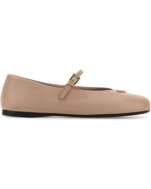 Prada Powder Nappa Leather Ballerinas - White