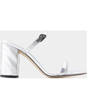 サンダル・ミュール Seal Heeled Sandals - Alexander McQueen - Leather - Silver Alexander Mcqueen Seal Heeled Sandals - Leather - Silver