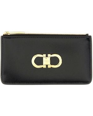 Ferragamo Gancini Credit Card Holder - Black