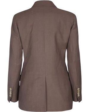Brunello Cucinelli Suit Type Belt Jacket in White | Lyst