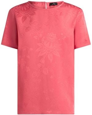 Etro Top Mc Coral Leaves Coral Top - Pink