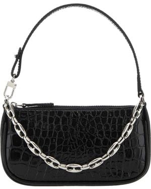 BY FAR Leather Mini Rachel Handbag - Black