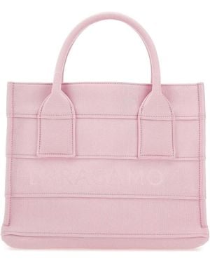 Ferragamo Fabric Beach S Handbag - Pink