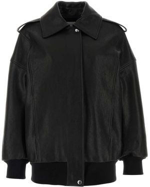 McQueen Leather Oversize Jacket - Black