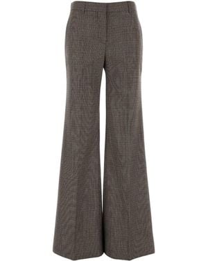 Stella McCartney Embroidered Wool Palazzo Pant - Gray