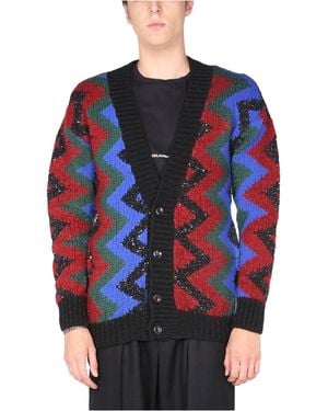 Saint Laurent Jacquard Cardigan - Blue