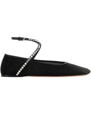 AMINA MUADDI Mesh Ane Ballerinas - White