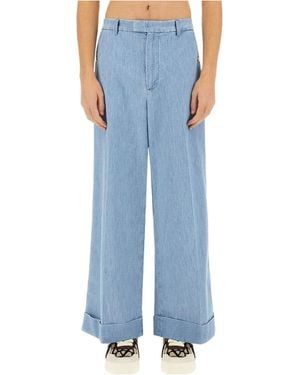 Valentino Pants With Lapels - Blue