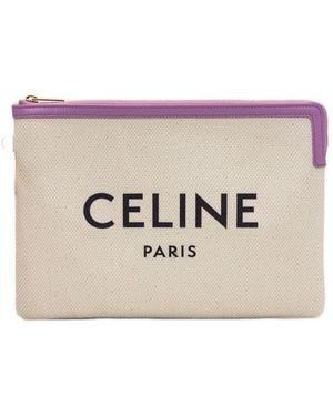 Celine Leather Mini Pouch Clutch With Strap For Spring/Summer 2027 - Natural