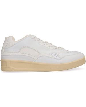 Jil Sander Leather And Fabric Sneakers - White