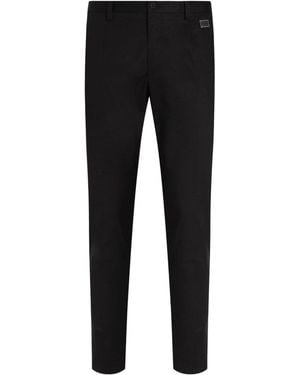 Dolce & Gabbana Slim Fit Cotton Trousers - Black