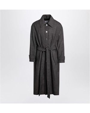 Ami Paris Belted Coat - Brown