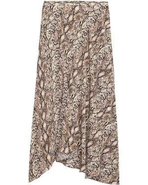 Isabel Marant Sakura Long Printed Silk Skirt - Brown