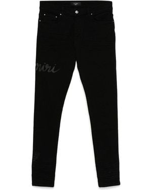 Amiri Script Logo Skinny Jeans - Black