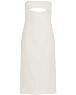 Saint Laurent Silk Midi Dress - White