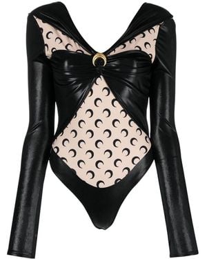 Marine Serre Draped Bodysuit - Black
