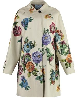 Prada Hidden Button Coat - White
