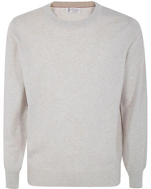 Brunello Cucinelli Long Sleeves Crew Neck Jumper - Grey