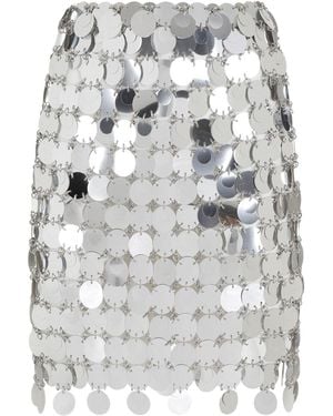Rabanne Maxi Sequins Mini Skirt - Gray