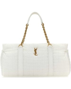 Saint Laurent Fabric Gloria Travel Bag - Natural