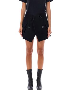 Sacai Melton Mini Skirt - Blue