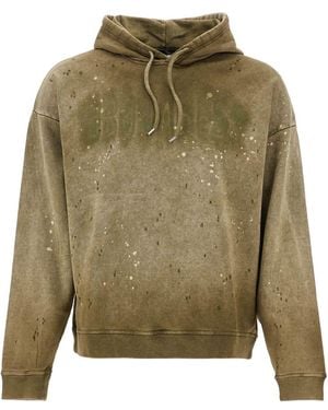 DSquared² Cotton Hoodie With Original Print - Green