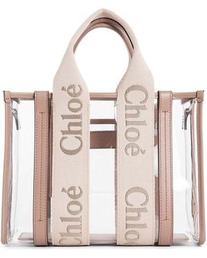 トートバッグ CHLOE TWO-TONE RUBBER AND LEATHER SMALL WOODY SHOPPING BAG w421.jpg