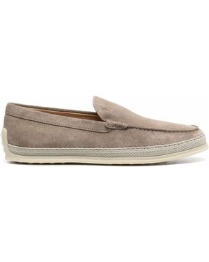 Tod's Rafia Moccasin Loafer - Grey