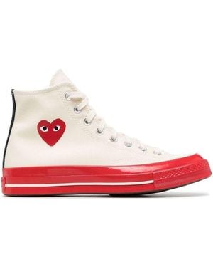 COMME DES GARÇONS PLAY Ivory Canvas Comme Des Garã§Ons X Converse Sneakers - Pink