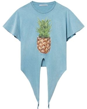 Stella McCartney Pineapple Cotton T-Shirt - Blue