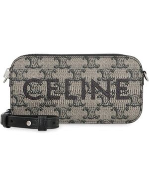 Celine Printed Canvas Crossbody Bag - Gray