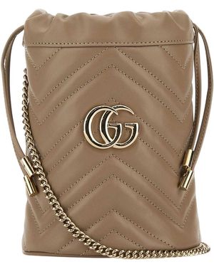 Gucci Matelassé Leather Pouch - Natural