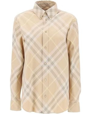 Burberry Embroidered Cotton Shirt - Natural