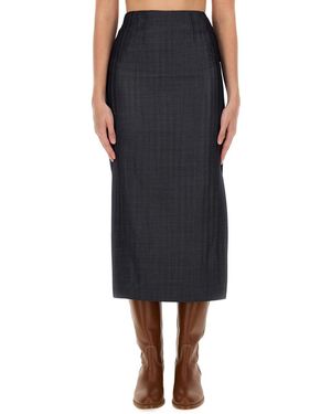 Etro Wool Blend Pencil Skirt - Black