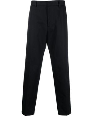 Jil Sander Straight Leg Cotton Trousers - Black