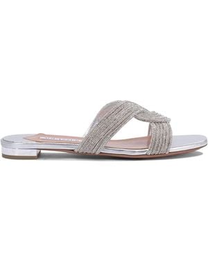 Aquazzura Gatsby Flat Sandals - Metallic