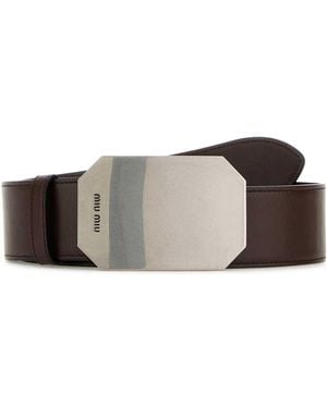 ベルト MiuMiu BELT (5CC6122C9Q F0NBL) MIU MIU Brown Leather Belt (MiuMiu/ベルト) 5CC6122C9Q F0NBL