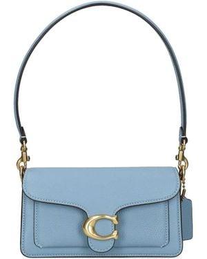 COACH Polished Pebble Leather Tabby Shoulder B - Blue