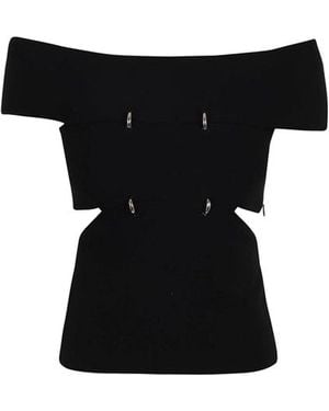 McQueen Stretch Viscose Blend Top - Black