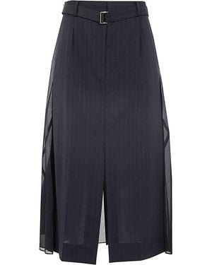 Sacai Chalk Stripe Glencheck Skirt - Blue