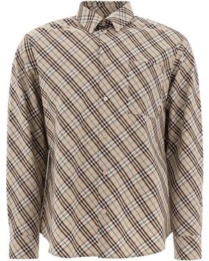 Burberry Check Pattern Shirt - Brown