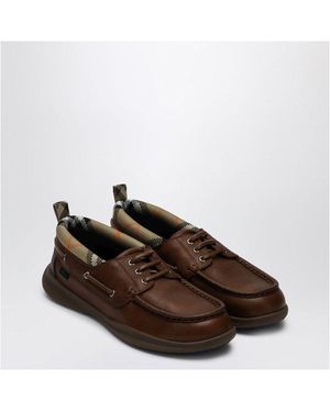 Burberry Loafers With Check Trim - White