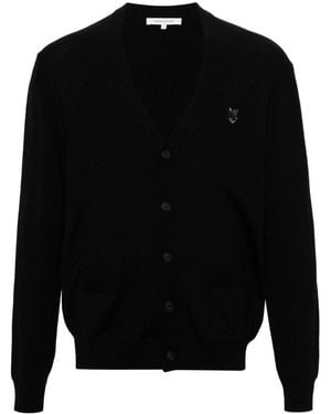 Maison Kitsuné Bold Fox Head Wool Cardigan - Black