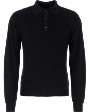 Prada Cashmere Blend Polo Shirt - Black